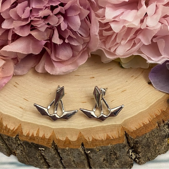 Geometric Punk Double Stud Earrings - Picture 9 of 16